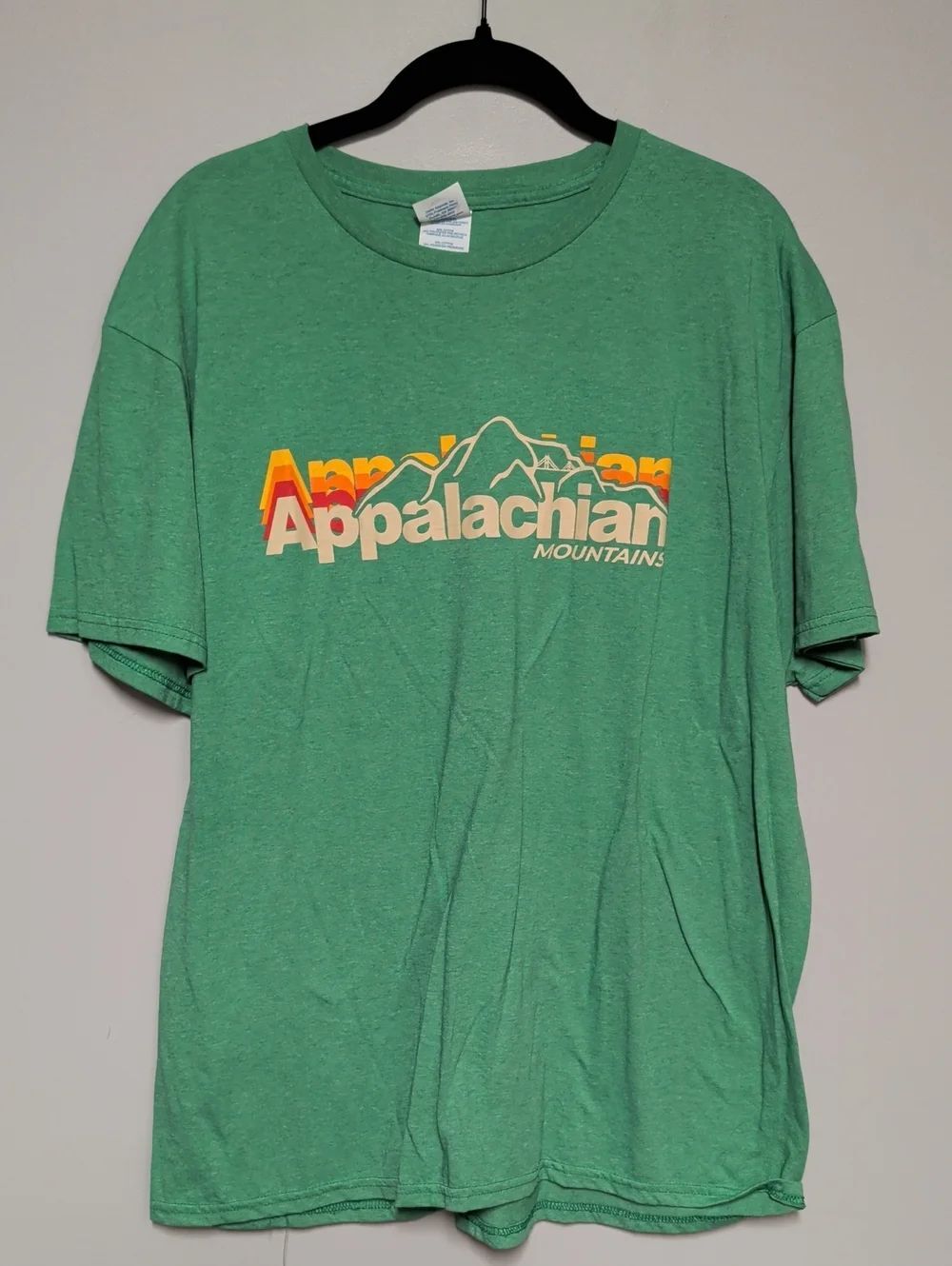 Appalachian Mountains Graphic Tee - Men's Green Crew Neck
